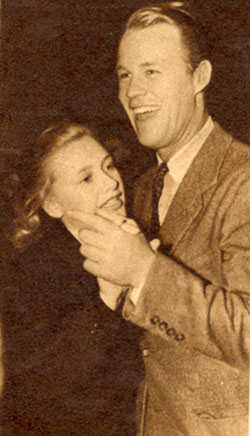 Warner Bros. stars Priscilla Lane and Wayne Morris share a dance in 1938.