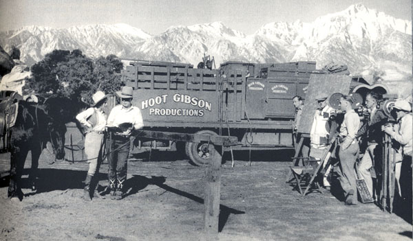 Hoot Gibson and Sally Eilers on location in Lone Pine, CA, in 1930.