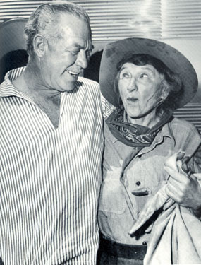 Ward Bond and Marjorie Main while filming a “Wagon Train” episode in Tucson in April 1958.