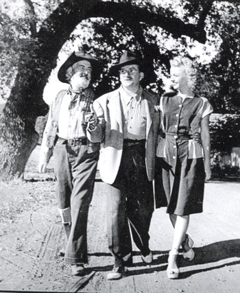 Director Frank McDonald shows Gabby Hayes and Dale Evans a location for their scene in “Along the Navajo Trail” (‘45 Republic).