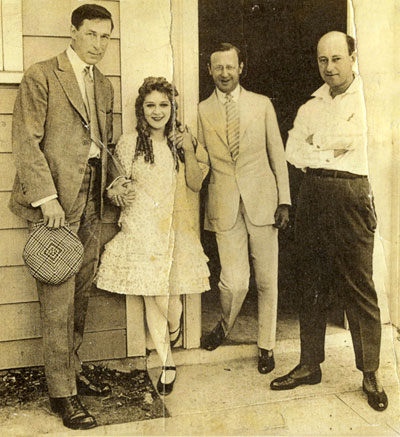 (L-R) William S. Hart, Mary Pickford with filmmakers Jesse Lasky and  Cecil B. DeMille.