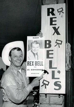 Rex Bell does a little electioneering in 1955. Bell was Nevada Lt. Governor from 1955-1962. (Thanx to Bobby Copeland.)