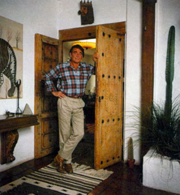 Stuart Whitman, star of TV’s “Cimarron Strip”, at his Montecito, CA, home in March 1984.
