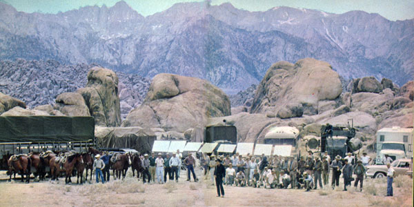 Richard Boone on location in the Alabama Hills of Lone Pine, CA, for an episode of “Have Gun Will Travel”.