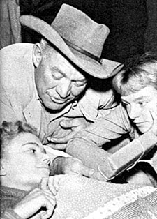 Ward Bond of “Wagon Train” makes a visit to a children’s hospital.