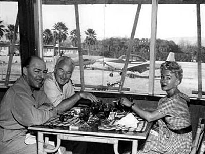 William Boyd, wife Grace Bradley and friend at the once operational Desert Air airport in Palm Desert, CA.