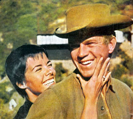 Steve McQueen of “Wanted Dead or Alive” and his dancer/singer/actress wife Neile Adams. They were married in 1956.