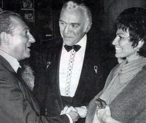 “Bonanza”’s Lorne Greene and wife Nancy greet Toronto theatre owner Ed Mirvish in the early ‘70s. Mirvish bought and restored Toronto’s historic Royal Alexandra Theatre in ‘63.
