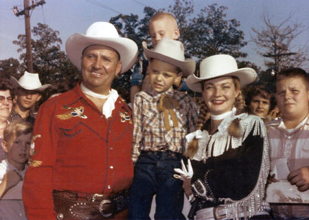 Gene Autry, Gail Davis and a group of young fans. (Photo courtesy Dale Price.)