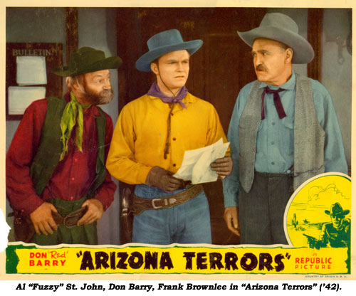 Al "Fuzzy" St. John, Don Barry, Frank Brownlee in "Arizona Terrors" ('42).