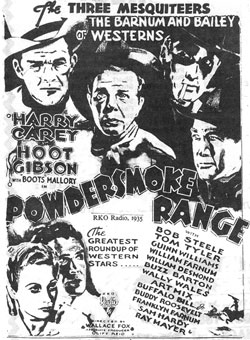 Newspaper ad for "Powdersmoke Range".