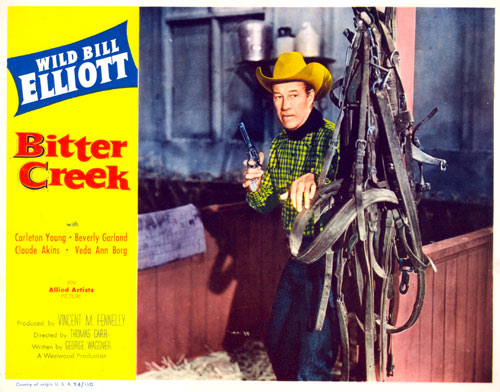 Title card for "Bitter Creek" starring Wild Bill Elliott.