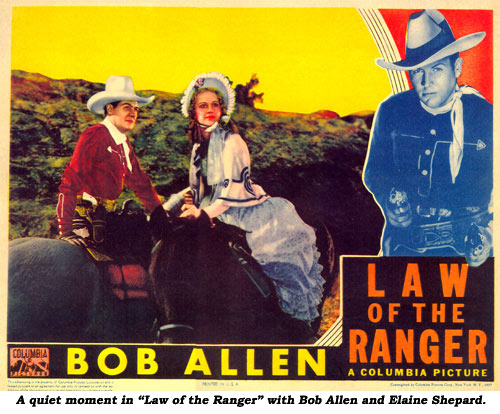 A quiet moment in "Law of the Ranger" with Bob Allen and Elaine Shepard.
