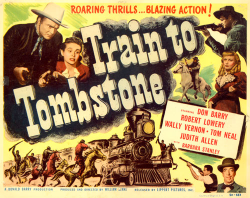 Title card for "Train to Tombstone" starring Don Barry.