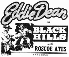 Newspaper ad for Eddie Dean in "Black Hills".