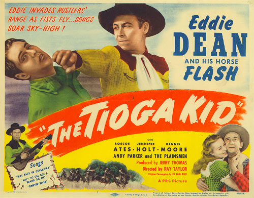 Title Card from "The Tioga Kid" starring Eddie Dean.