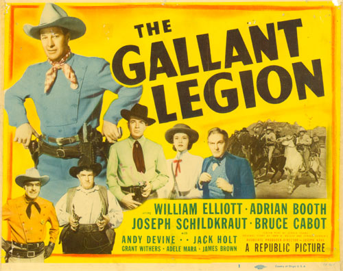 Title card to "The Gallant Legion" starring William Elliott.