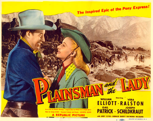 Title card for "Plainsman and the Lady" starring William Elliott.