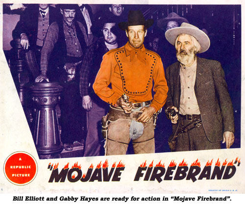Bill Elliott and Gabby Hayes are ready for action in "Mojave Firebrand".
