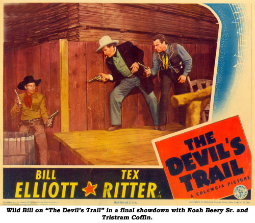 Wild Bill on "The Devil's Trail" in a final showdown with Noah Beery Sr. and Tristram Coffin.