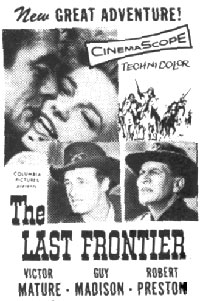 Newspaper ad for "The Last Frontier".
