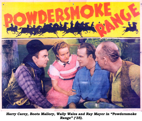 Harry Carey, Boots Mallory, Wally Wales and Ray Mayer in "Powdersmoke Range" ('35).