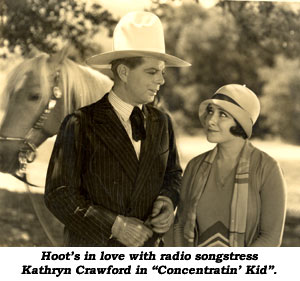 Hoot's in love with radio songstress Kathryn Crawford in "Concentratin' Kid".