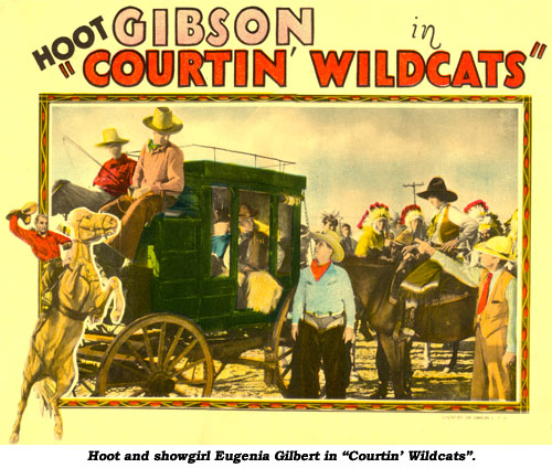 Hoot and showgirl Eugenia Gilbert in "Courtin' Wildcats".