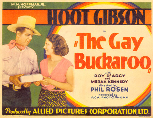 Title Card for "The Gay Buckaroo" starring Hoot Gibson.