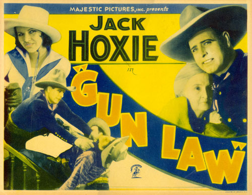 Title card for Jack Hoxie in "Gun Law".