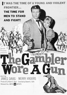 Movie poster for "The Gambler Wore a Gun" starring Jim Davis.