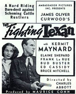 "The Fighting Texan" starring Kermit Maynard ad.