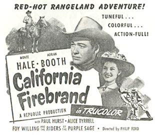 Monte Hale in "California Firebrand".