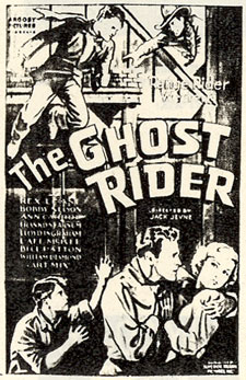 Newspaper ad for "The Ghost Rider" starring Rex Lease.