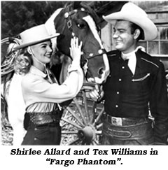Shirlee Allard and Tex Wiliams in "Fargo Phantom".
