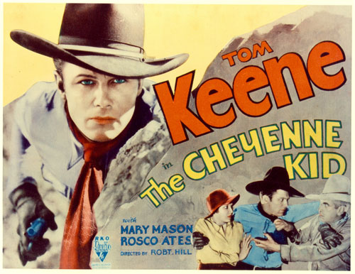 Title card for Tom Keene in "The Cheyenne Kid".