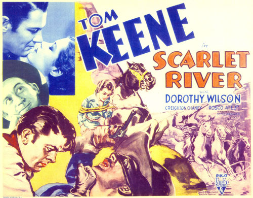 Title card for Tom Keene in "Scarlet River".