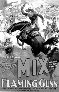 Poster for Tom Mix in "Flaming Guns".