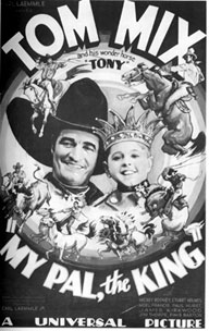 Poster for Tom Mix in "My Pal, the King".