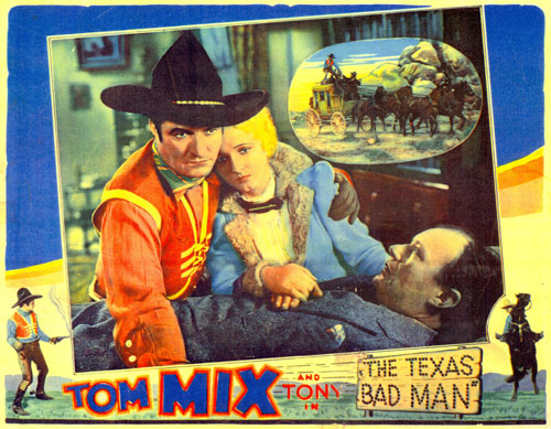 Lobby card for "The Texas Bad Man" starring Tom Mix.