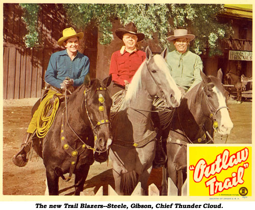 The new Trail Blazers--Steele, Gibson, Chief Thunder Cloud.