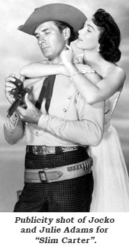 Publicity shot of Jocko and Julie Adams for "Slim Carter".
